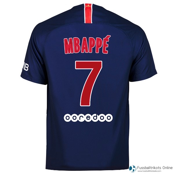 Paris Saint Germain Trikot Heim Mbappe 2018-19 Blau Fussballtrikots Günstig